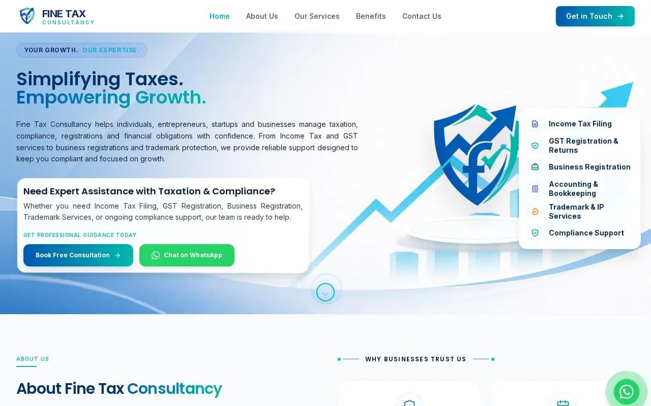 FineTaxConsultancy tax and accounting consultancy website screenshot