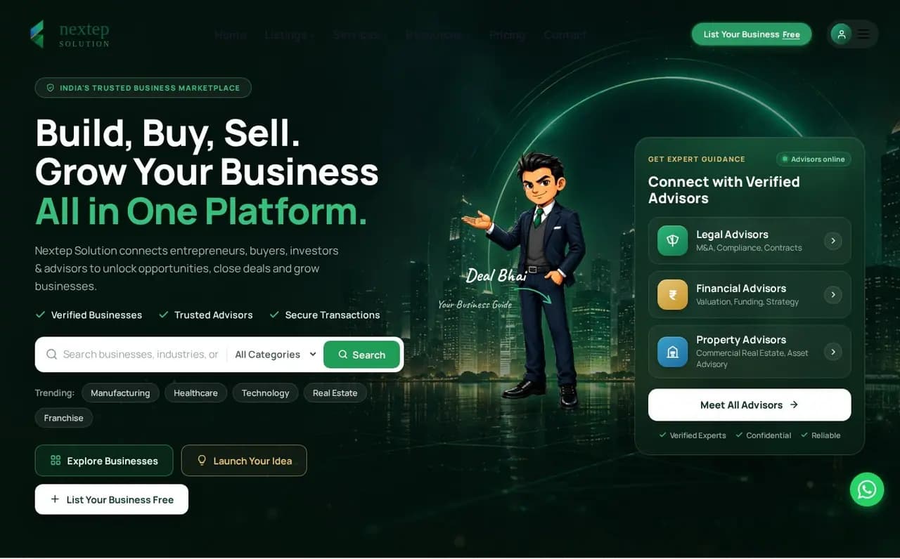 NextepSolution B2B CRM platform website screenshot