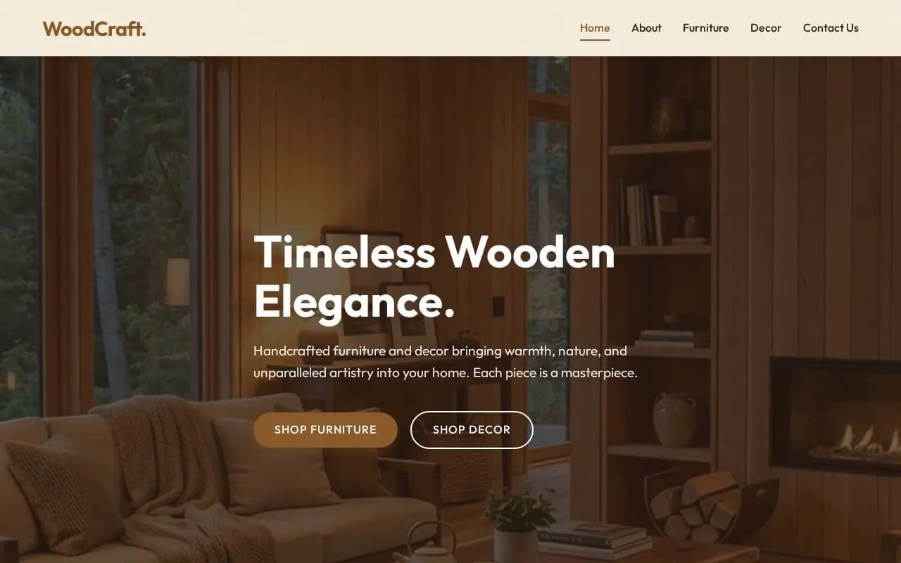 Woodcraft Store Premium e-commerce storefront screenshot