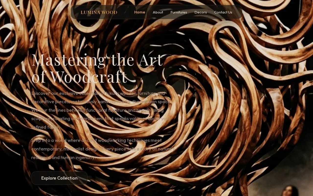 Wooden Handicraft 3D product-showcase e-commerce screenshot